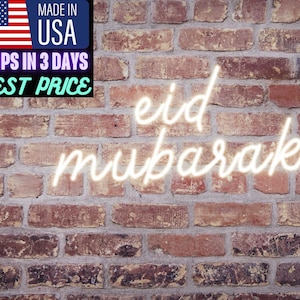 Eid Mubarak custom Neon Sign, Interior Design usa custom Neon Sign, Eid party Decoration for Home LED, Ramadan Mubarak Decoration Sign