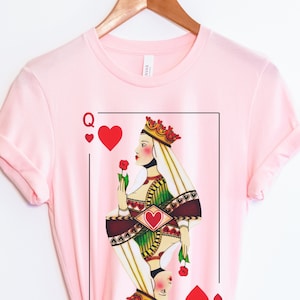 Vintage Queen of Hearts Graphic T- Shirt for Women, Oversized Style Women's Shirt, Feminist Tee, Playing Cards, Gift For Her
