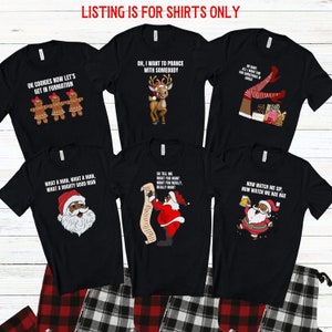 Black Santa Claus Christmas Pajamas, Matching Family Christmas Pajamas, Holiday Pajamas, Christmas PJs Family, Brown Santa Christmas Shirts