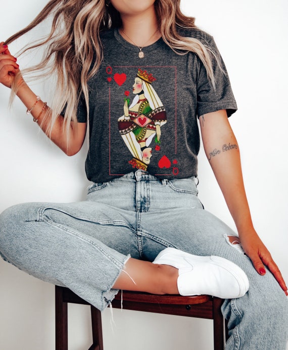 Womens Queen Of Hearts - T-Shirt For Girls & Women Womens Queen Of Hearts - T-Shirt For Girls & Women