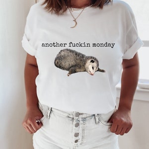 Funny Possum Shirt, Funny Opossum T Shirt, Humorous TShirt, Sarcastic Inappropriate Shirts, Weird Tee, Graphic T, Mondays image 3