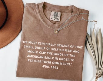 Anti Trump Anti Musk T-Shirt, Fuck Trump, Fuck Elon, FDR Quote, Political Protest Shirt, Resit Shirt, Anti Fascist, Not My President, FDT
