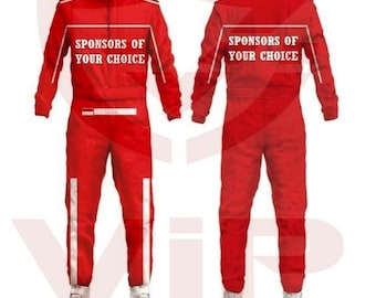 Hand/Machine Made Go Kart Racing Suit ,Made To Order, Digital Printed level 2 Customizable suit Name/Number/Flag/Your Own Sponsors,