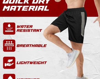 Hand/Machine made Sports Tech casual Shorts Lightweight/ Soft/ Breathable/ Moisture Wicking/ Micro Dry-fit 100% Polyester.