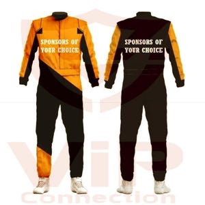 Traje de carreras de karts hecho a mano o a máquina, hecho a pedido, traje personalizable de nivel 2 con impresión digital, nombre, número, bandera y sus propios patrocinadores.