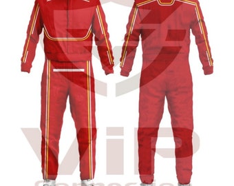 Hand/Machine Made Go kart Racing Suit Digital Printed level 2 Made To Order Suit with option to choose own Name/Number/Flag.