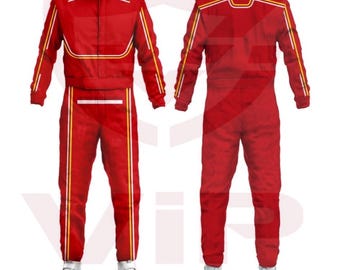Hand/Machine Made Go Kart Racing Suit ,Made To Order, Digital Printed level 2 Customizable suit Name/Number/Flag/Your Own Sponsors,