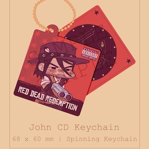 John Cowboy Spinning CD Keychain 2.5&quot;