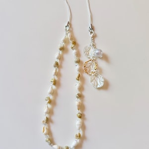 Sea Shell Beaded Charm Phone Strap with Phone Charm | Handmade Phone Wrist Strap, Phone Strap and Phone Charm Ocean-Inspired Phone Accessory