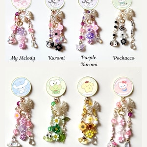 Llaveros SANRIO • My Melody, Kuromi, Pochacco, Cinnamonroll, Charms de dibujos animados de anime lindos, Charms para teléfono de Kuromi, Accesorios de personajes Kawaii