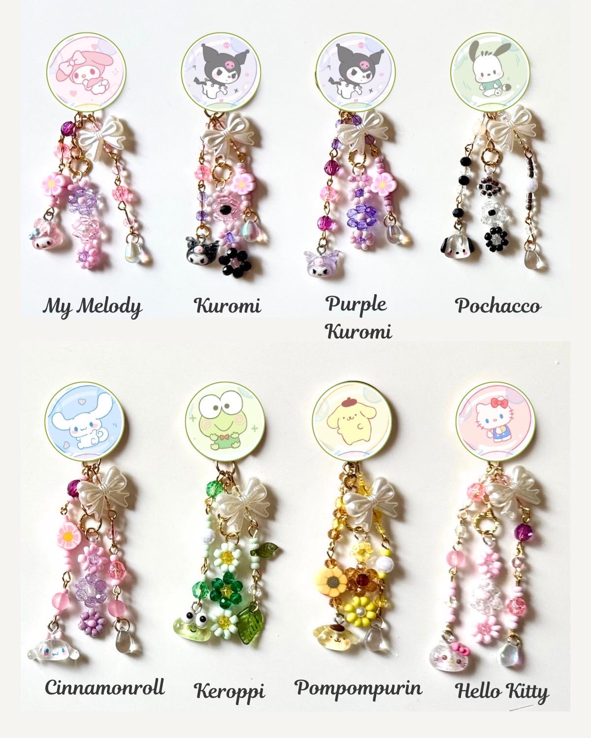 SANRIO Keychains • My melody, Kuromi, Pochacco, Cinnamonroll, Cute Anime Cartoons Charms, Kuromi phone charms, Kawaii Character accessories