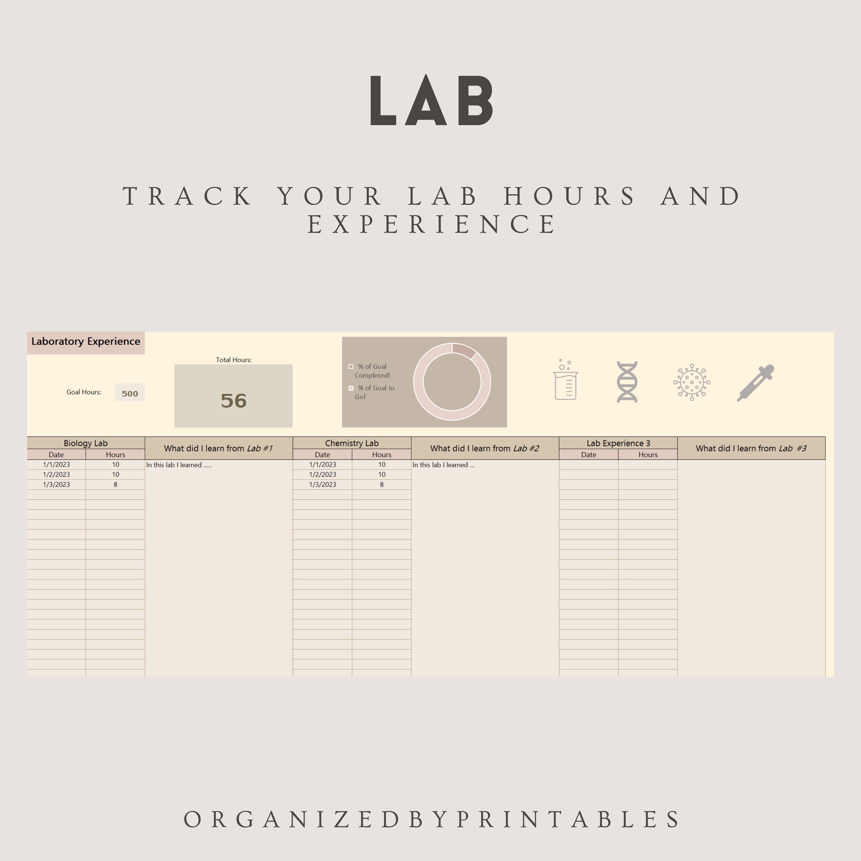 Exp Tracker Sample Pre-health Experience Tracker: Excel Template (digital Download) - Etsy