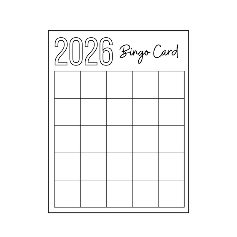Blank Bingo Card 2026 Etsy Blank Bingo Card 2026 Etsy