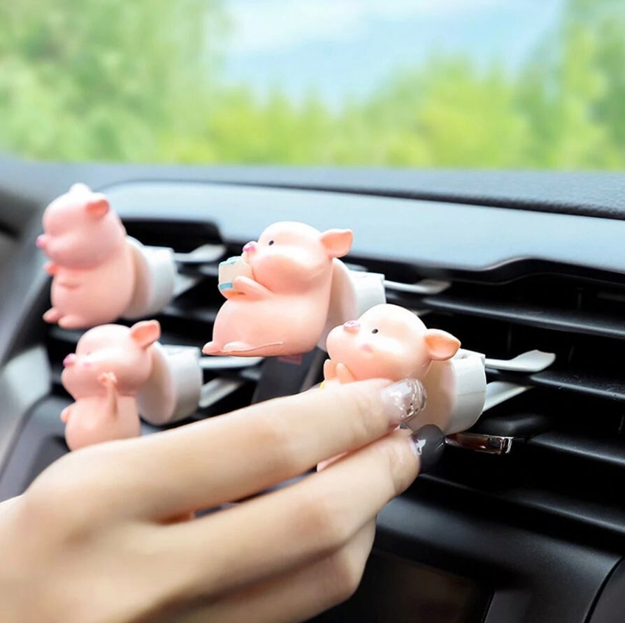 6 Cute Pig Air Freshener Cips Kawaii Pigs Car Accessories Etsy