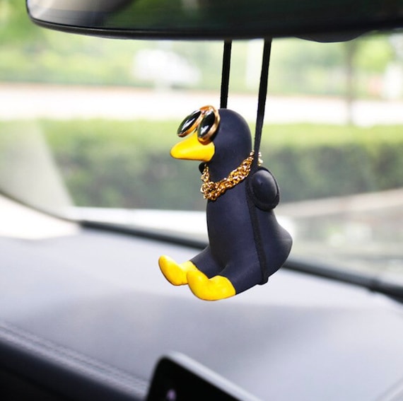 Buy Black Swinging Duck Ornament, Cool Swaggy Hanging Duck Rearview Mirror  Charm, Duck Car Accessories Online in India 