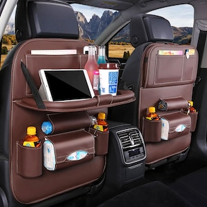Car Tissue Box Holder Back Seat, 2PCS Premium PU Leather Car