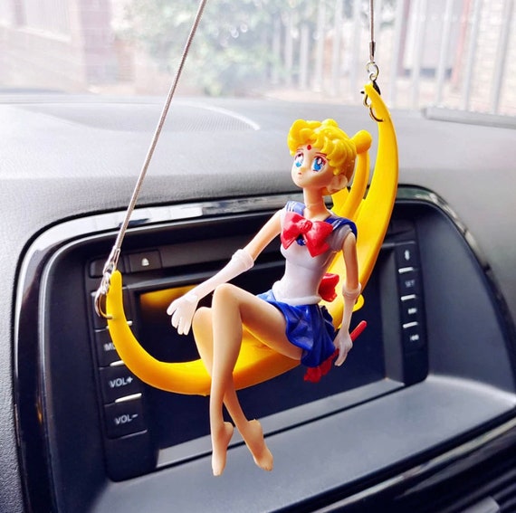 Swinging Anime Girl Car Ornament, Anime Girl Figure Accessories