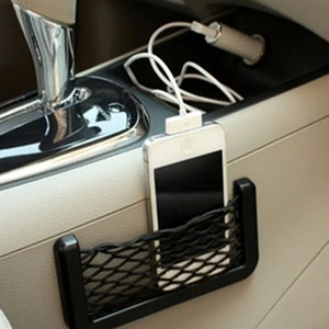Multifunction Phone Charger Cradle Organizer Car Storage Box Garbage Mesh  Card Phone holder Door Side Hanging Pocket Trash Bin