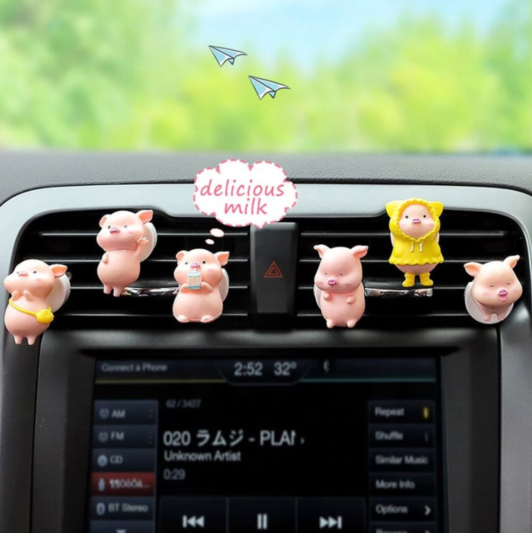 6 Cute Pig Air Freshener Cips, Kawaii Pigs Car Accessories, More Styles