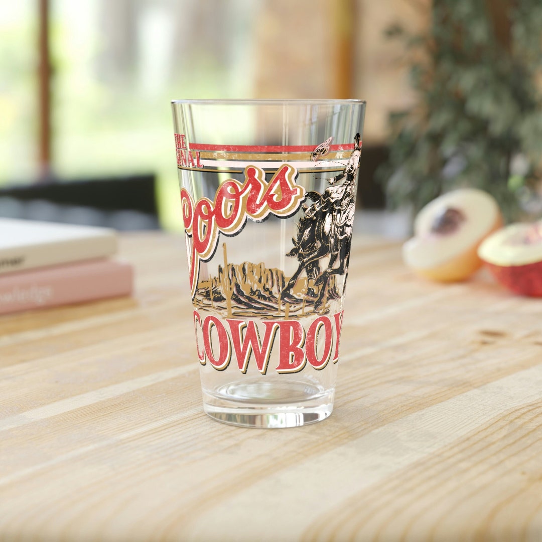 Coors Beer Glass the Original Coors Cowboy Coors Beer Coors Etsy