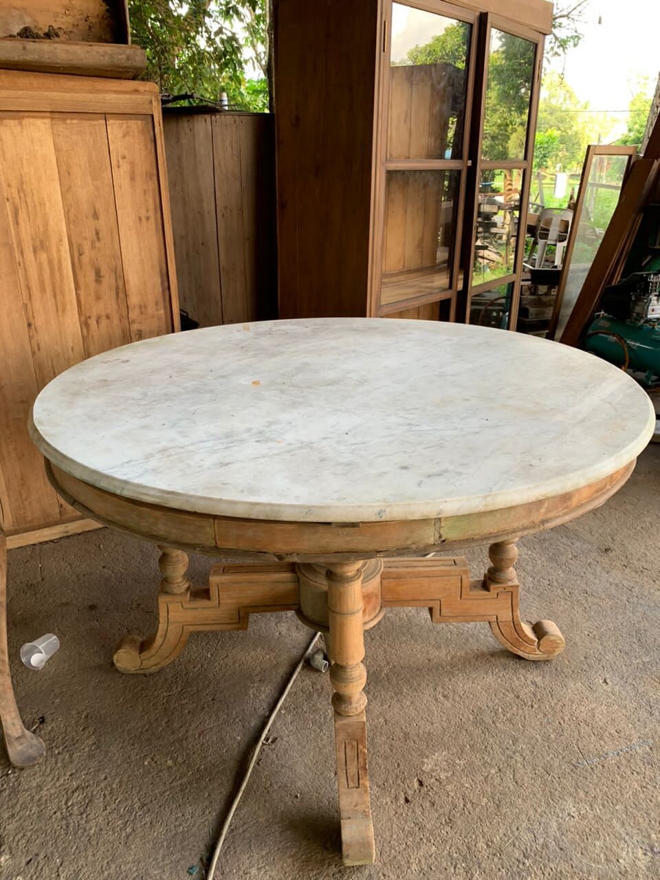 Antique Teakwood Kopitiam Marble Table 4 Feet Insize Etsy UK