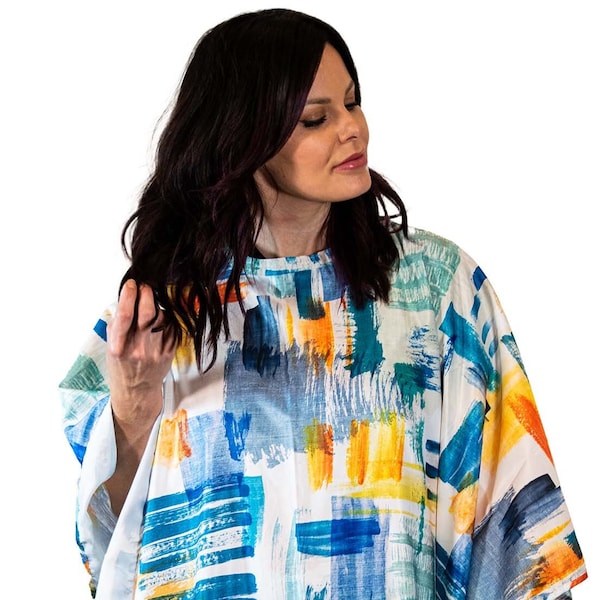 Cool SALON CAPE For Hairstylists & Barbers With Waterproof Fabric And Soft Retro Pattern For Haircutting And Coloring