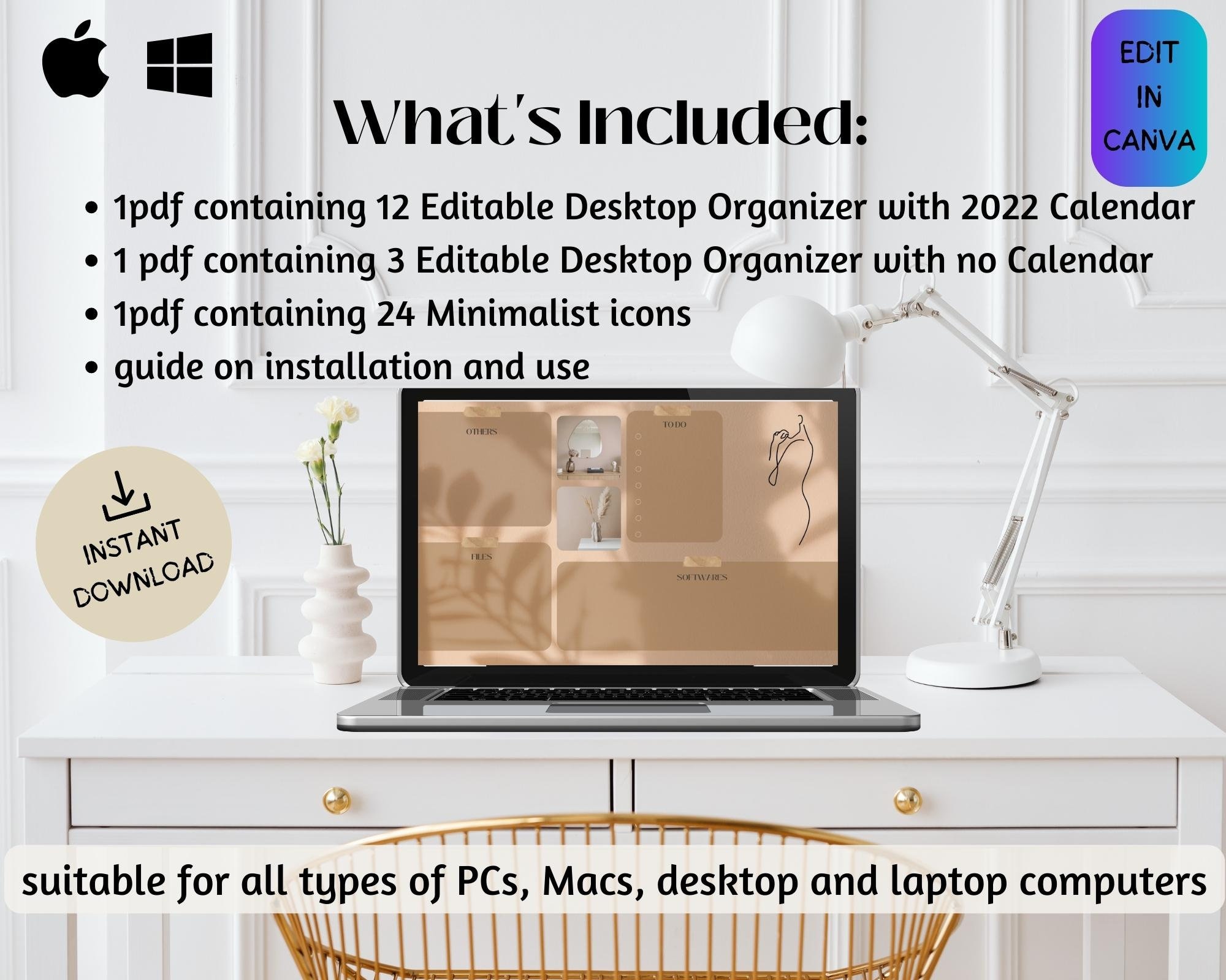 Minimalist DESKTOP ORGANIZER Wallpaper MacBook Desktop Organizer Study