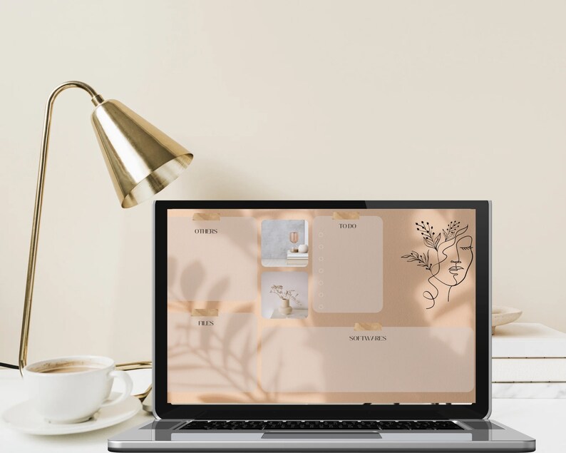 Minimalist DESKTOP ORGANIZER Wallpaper| MacBook Desktop Organizer