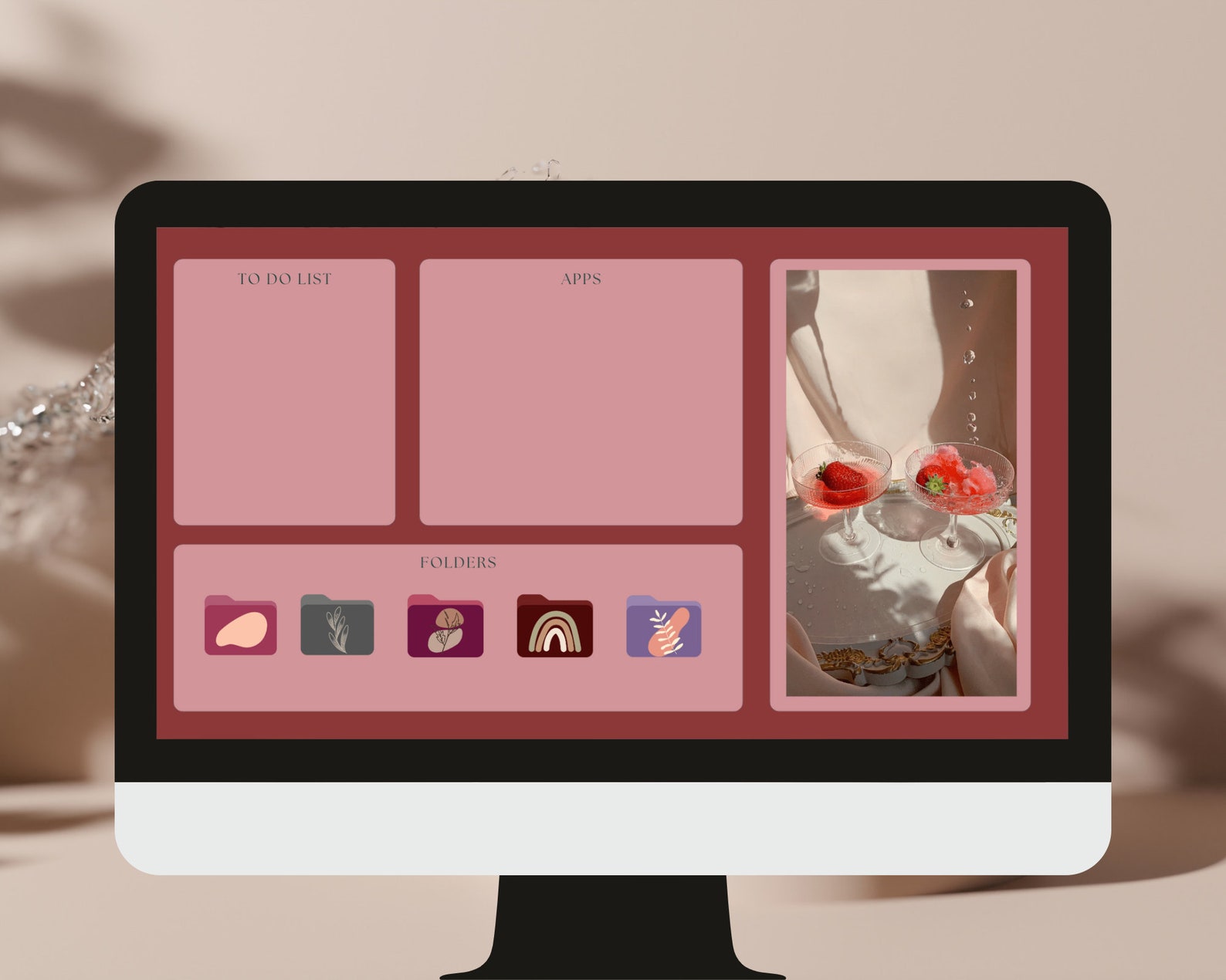 100 DESKTOP ORGANIZER, Folder Icons, Boho Desktop Organizer Aesthetic