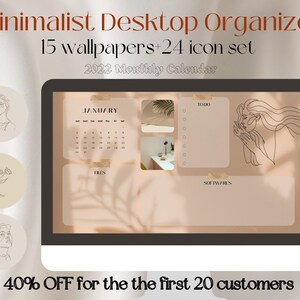 Minimalist DESKTOP ORGANIZER Wallpaper| MacBook Desktop Organizer