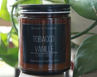 Tom Ford Tobacco Vanille Inspired Luxury Soy Candle|50 Burn Time| Unisex  Scent | Free Gift With Purchase | North Carolina Rd