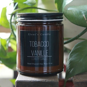 Tobacco & Vanilla Natural Soy Wax Candle | Luxury Jar Candle | Scented Soy Candle | Luxury Jar Tobacco Vanille Inspired by Tom Ford