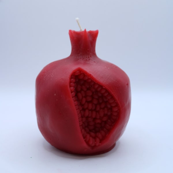 Pomegranate Fruit Shaped Scented Candle | Decorative Candle | Small Size | Pomegranate Fragrance