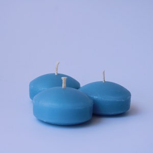 Blue 2&quot; Floating Candle - Unscented - Perfect for Weddings, Showers, Parties, Spa - 6 Hour Burn Time