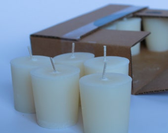 Unscented Soy Blend Votive Candles | Hand-Poured, Lead-Free Wick | Weddings, Parties, Events | White & Ivory Options Available