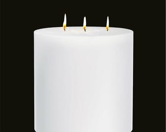 Large Pillar Candle (Pack of 1) - 6 Inch Diameter, Dripless & Smokeless Unscented, Long lasting - Hand-Poured (1 or 3 wick)