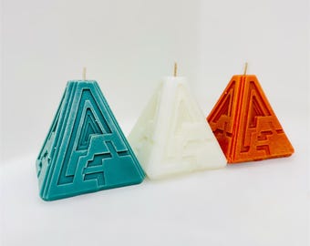 3D Pyramid Candle – Frank Lloyd Wright Inspired Architecture Sculpture
