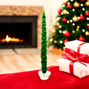 Vela cónica de árbol de Navidad con aroma a soya, aroma suave. Decoración para cenas navideñas.