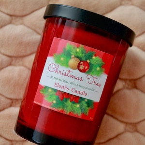Christmas Tree Jar Candle | Christmas Tree Scent | 8oz | Natural Soy Wax