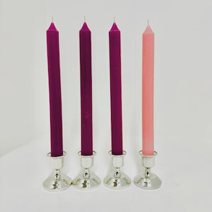 Advent Candles / Hand poured set of 4 / Christmas Gift / Dripless and Smokeless / Christmas Candles / Catholic Advent Wreath Taper