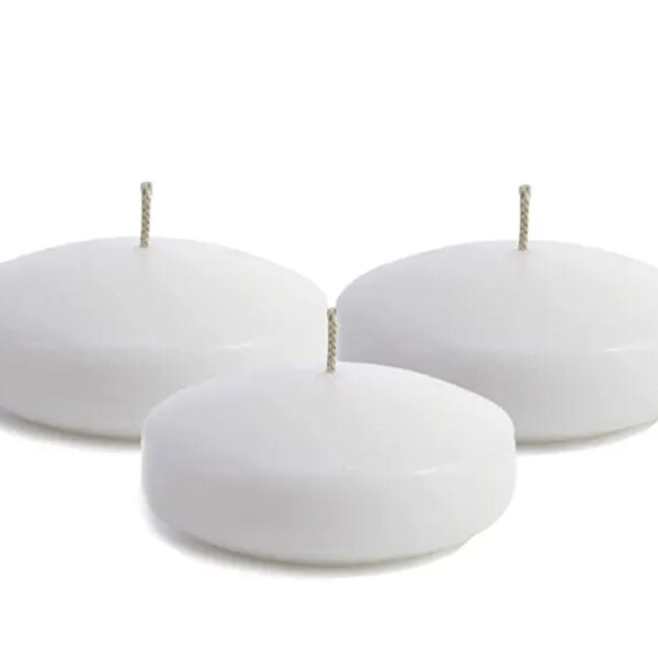 Weiße Floating Candles 3 Inch - Unparfümiert - für Hochzeit, Party, Home Decor, Spa | 10+ Stunden Brenndauer Kein Tropf und rauchfrei