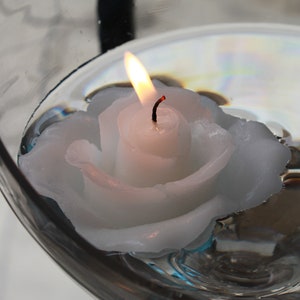 Velas flotantes florales / En forma de rosa, sin aroma, decoración para bodas (paquete de 8)