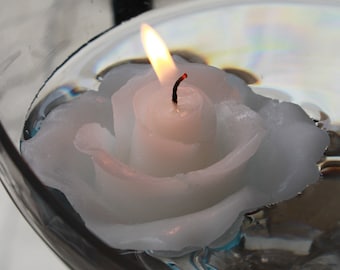 Floral Floating Candles | Rose Shaped, Unscented, Wedding Decor (Pack of 8)