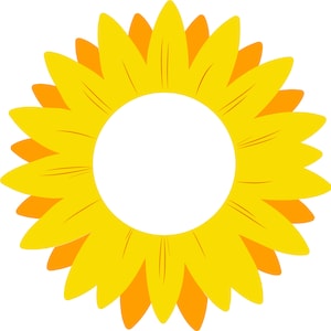 Imprimé visage tournesol découpé