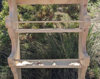 Handmade Wood Spice Rack Organizer: Rustic Farmhouse Kitchen Decor