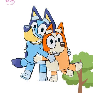 Bluey Themed Cake Topper, Personalized Birthday Decoration