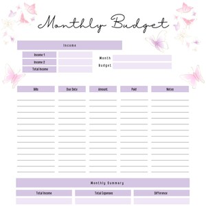 Monthly Budgeting Planner, Digital & Printable, Organization, Money Planner, Priorities