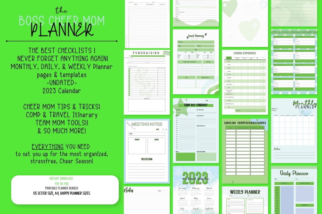 Cheer Mom Planner/team Mom Planner/cheer Coach Planner/canva Template/printable Planner Pages