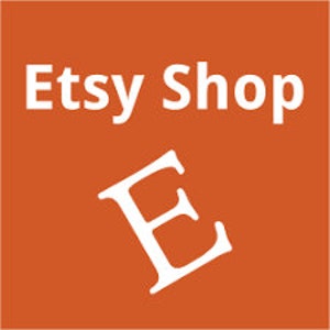 Pode incluir: Logotipo da Etsy Shop com a letra "E" em branco sobre um fundo laranja.
