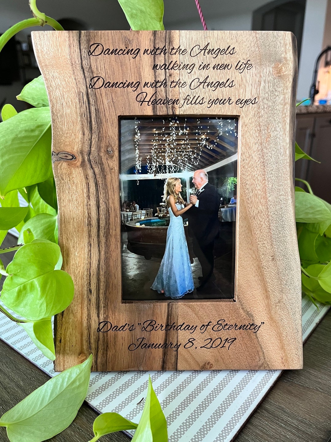 Custom Engraved Live Edge Picture Frame 4x6, Engrave Handwriting or ...
